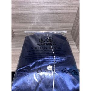 Unbranded Large Silk Satin Pajama Set Navy Blue Top Bottom L Sleepwear NWT